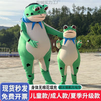 Inflatable Frog Mascot Costume for Kids and Adults, Cartoon Animal Jumpsuit for Parties and Events