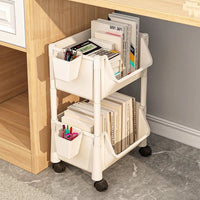 Multi-layer Rolling Book Cart with Wheels for Living Room Bedroom Dormitory Kids Bookshelf