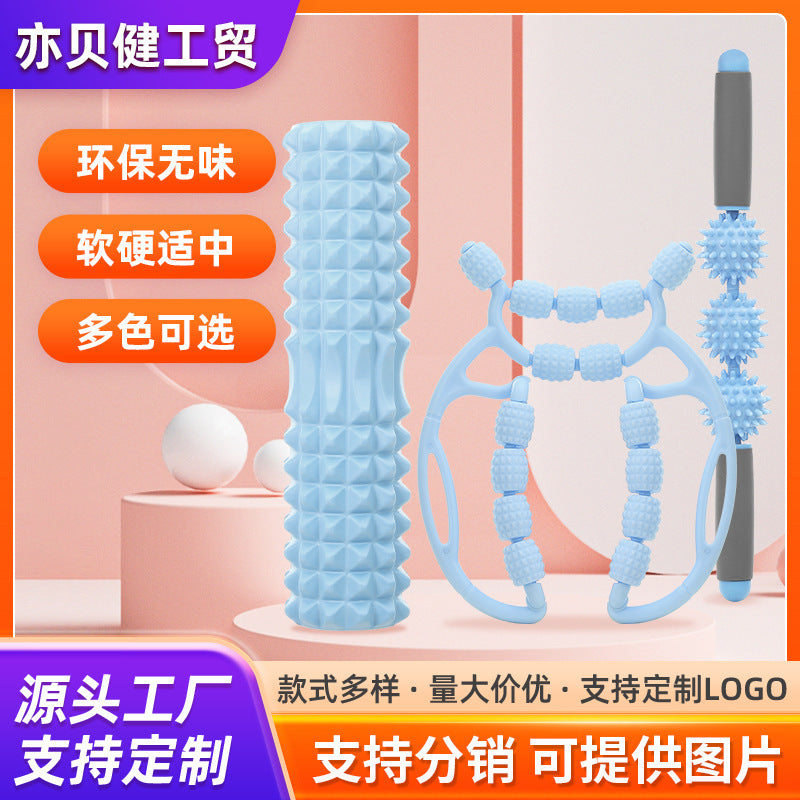 Muscle Roller Massage Stick and Foam Roller Set for Leg and Body Relaxation