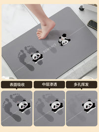 Diatomaceous Earth Absorbent Bath Mat for Bathroom and Toilet, Non-Slip Quick Dry Cartoon Floor Mat
