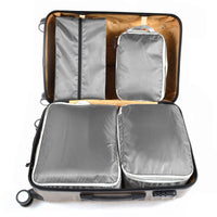 4-Piece Compressible Travel Packing Cubes Set with Zipper Expansion, Waterproof Luggage Organizers for Clothes and Shoes