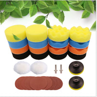 Car Polishing Sponge Pad Kit with Wool Buffing Pads for Detailing and Waxing