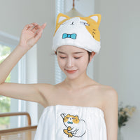 Quick Dry Hair Towel Cap for Kids and Adults, Absorbent Microfiber with Cute Animal Designs