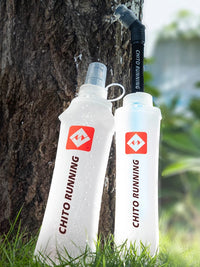 CHITO Collapsible Soft Water Bottle for Outdoor Running & Sports - Silicone Portable Flask 300/500ML