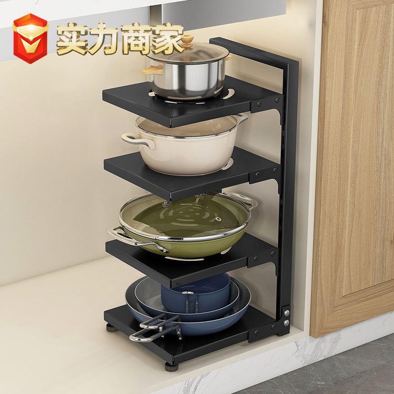 Multi-layer Pot and Pan Organizer Rack for Kitchen Cabinet and Countertop