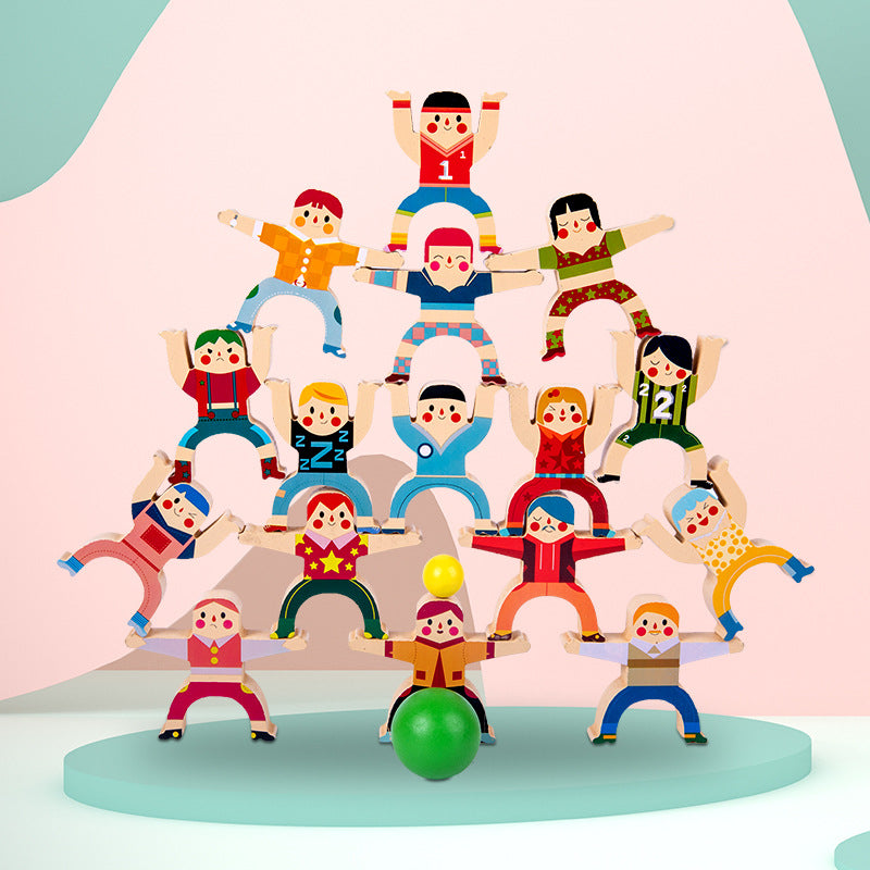 Kids Wooden Stacking Hercules Blocks Game Educational Toy