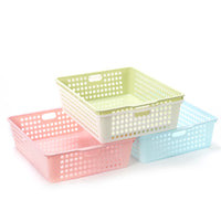 Desktop Plastic Storage Basket for A4 Documents and Office Supplies