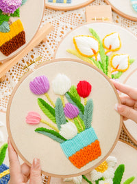 DIY Embroidered Hydrangea Bouquet Craft Kit for Adults