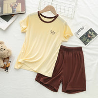 Kids' Summer Short Sleeve Pajama Set for Boys, Casual Homewear with Shorts