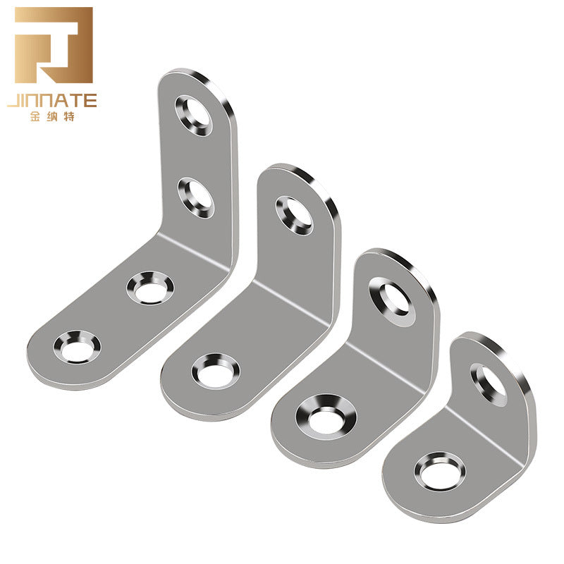Stainless Steel 90-Degree L-Shaped Corner Brace for Furniture and Shelves