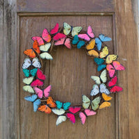 Artificial Butterfly Wreath for Easter Spring Decor, Door and Wall Hanging