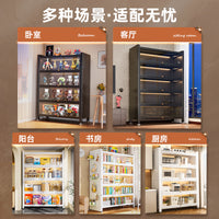 Household Glass Display Cabinet with Doors, Dustproof Bookcase for Living Room, Study, Collectibles Storage