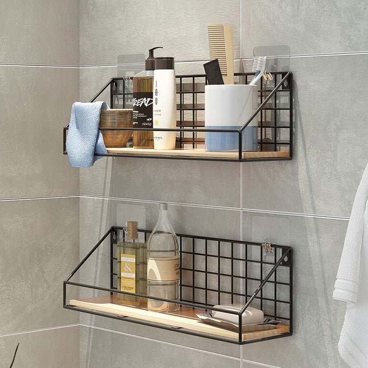 No-Drill Wall-Mounted Storage Basket Shelf for Living Room, Bedroom, Kitchen, Bathroom