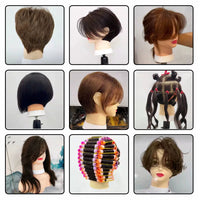 Professional Mannequin Head with Human Hair for Hairdressing Practice, Cutting, Perming, and Styling