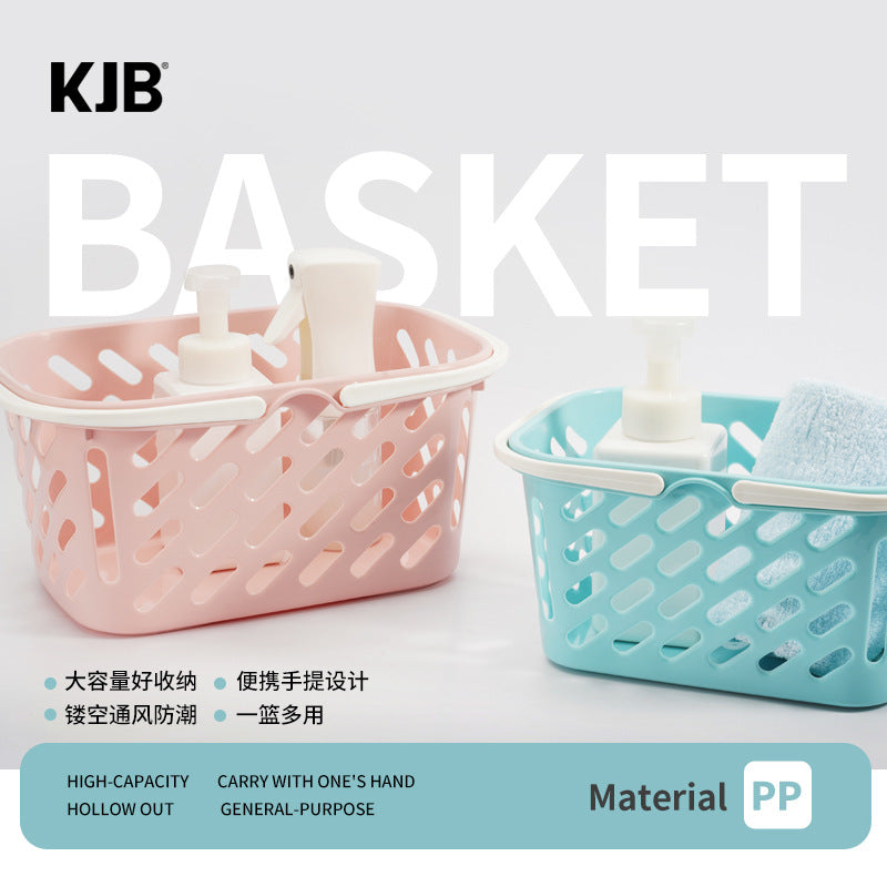 Plastic Hollow Storage Basket with Handle for Home, Bath, Vegetables, Fruits, and Picking