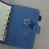 A7 Deep Blue Denim Planner Notebook with Loose-Leaf Pages