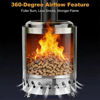 Portable Wood Gasification Stove for Outdoor Camping and Picnics