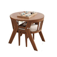 Balcony Bistro Set Solid Wood Round Table and 2 Chairs