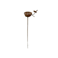 Rustic Cast Iron Bird Feeder & Bath Stake for Outdoor Garden & Park Decor