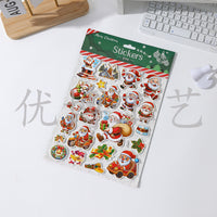 2026 New Christmas Santa Claus 3D Bubble Stickers for Christmas Eve Gift Box Decoration Kids DIY Foam Stickers