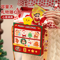 2026 Christmas Gift Box with Handle and Window, Cartoon Design, Large Capacity