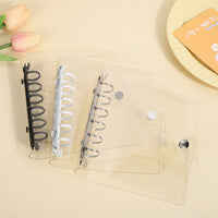 A7 Transparent PVC 6-Ring Binder Notebook with Detachable Soft Cover for Students