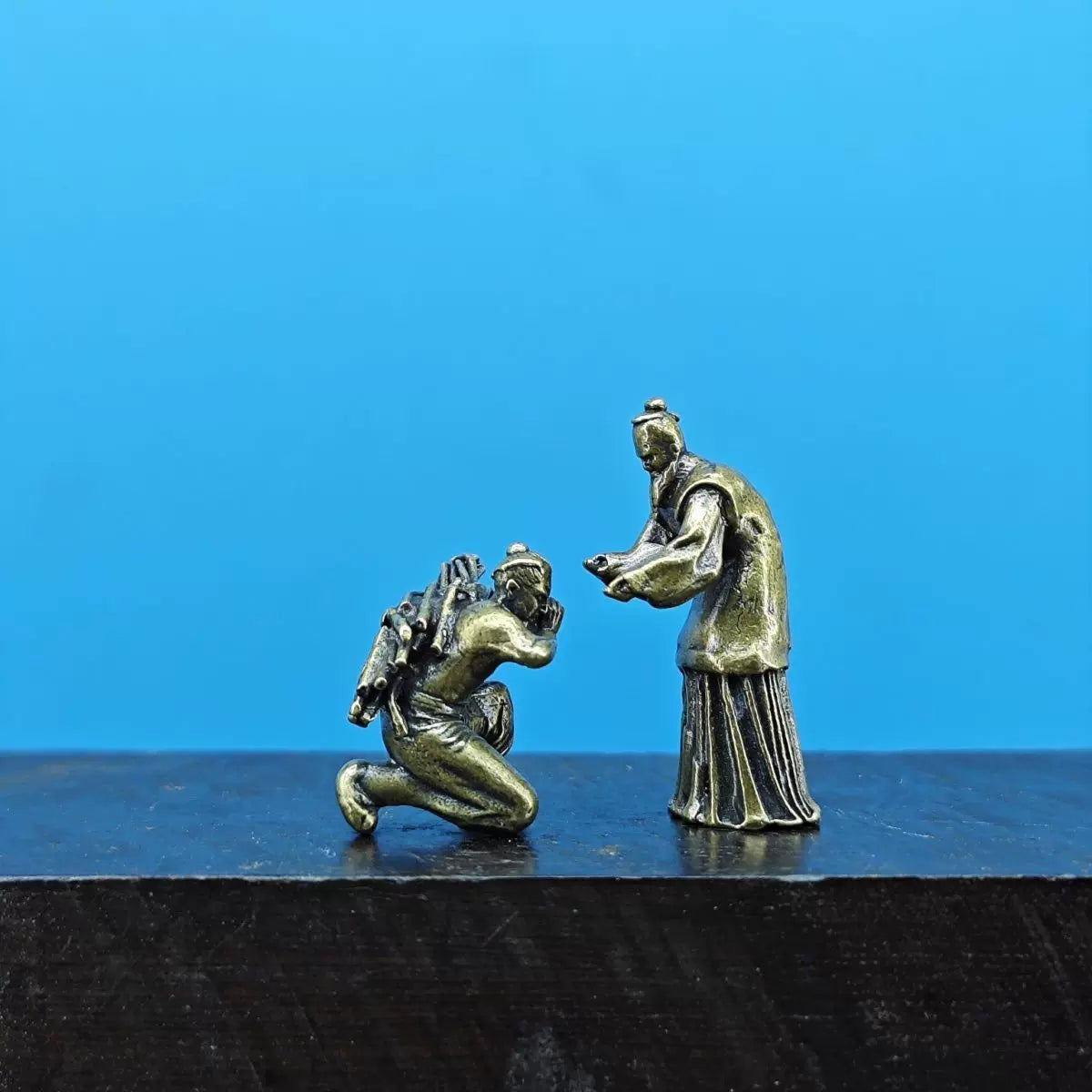 Brass Micro Landscape Figures - Jing Jing Plea Scene