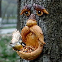 Tree Monster Bird Feeder Outdoor Garden Hanging Decoration Resin Craft