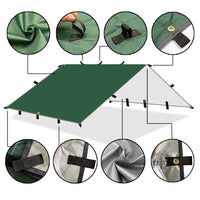 Outdoor Camping Square Tarp Shelter UV Protection Waterproof Sunshade Canopy for Picnic BBQ
