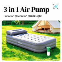 Portable Electric Air Pump with Camping Lantern, Inflator & Deflator for Outdoor & Home Use