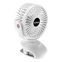 Portable USB Clip-on Desk Fan with Night Light, 4-Speed Adjustable Mini Handheld Fan for Dorm, Kitchen, and Office