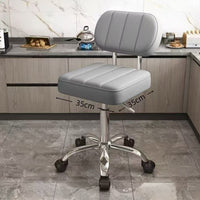 Adjustable Swivel Salon Stool with Backrest and Wheels for Beauty, Hair, and Eyelash Services