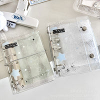 Ins Style Transparent Glitter Star PVC A8/M5 Loose-Leaf Notebook Soft Cover