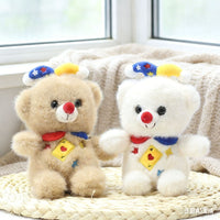 Christmas Clown Bear Plush Toy with Santa Hat - 15cm Teddy Bear Doll