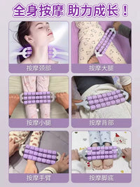 Flexible 4-Row Kids Massage Roller Stick for Sensory Training & Muscle Relaxation