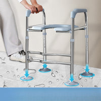 Toilet Seat Riser with Handles for Elderly, Pregnant Women, and Disabled, Elevated Toilet Seat Frame with Armrests