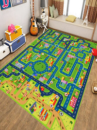 Cartoon Traffic Playmat for Kids' Room and Early Education