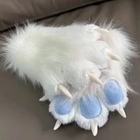 Furry Animal Paw Gloves with Squeaker and Claws for Cosplay