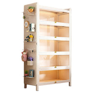 Steel Display Cabinet with Glass Doors for Collectibles and Books, Dustproof Storage Shelf