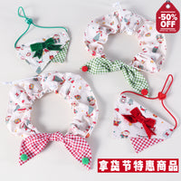 Pet Christmas Scarf Collar with Bow or Bandana