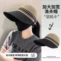 Extra-Long Brim Sun Visor for Outdoor Travel - UV Protection Sun Hat for Large Head Sizes
