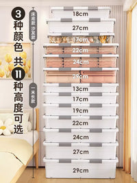 Under-Bed Storage Container with Wheels, Flat Drawer-Style Plastic Organizer for Clothes and Quilts