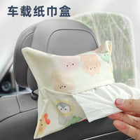 Car Visor/Seat Back Tissue Holder, Multifunctional Leather Tissue Bag for Automotive