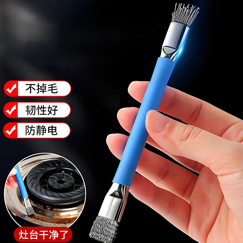 Gas Stove Cleaning Brush with Steel Bristles for Kitchen Cooktop and Crevices