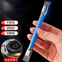Gas Stove Cleaning Brush with Steel Bristles for Kitchen Cooktop and Crevices