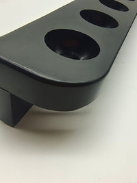 Billiard Pool Cue Rack Wall Mount Holder, 6-Cue Capacity, Plastic Base Tray