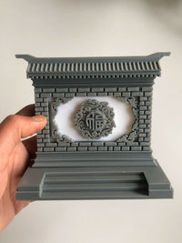 Traditional Cloud Blessing Miniature Screen Wall Resin Ornament for Aquariums and Landscaping