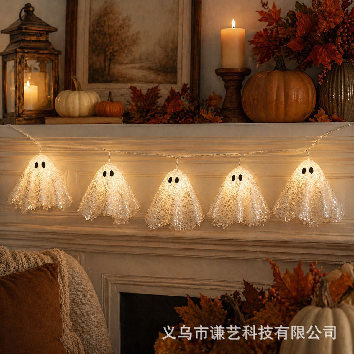 Halloween Ghost String Lights 2m 10 LED for Indoor Outdoor Decoration