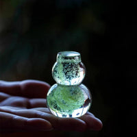 Crystal Glass Gourd Lid Holder for Teapots and Gaiwans, Fluorescent Tea Pet Ornament
