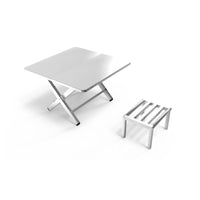 Portable Thickened Stainless Steel Folding Square Table for Outdoor Camping BBQ Stalls